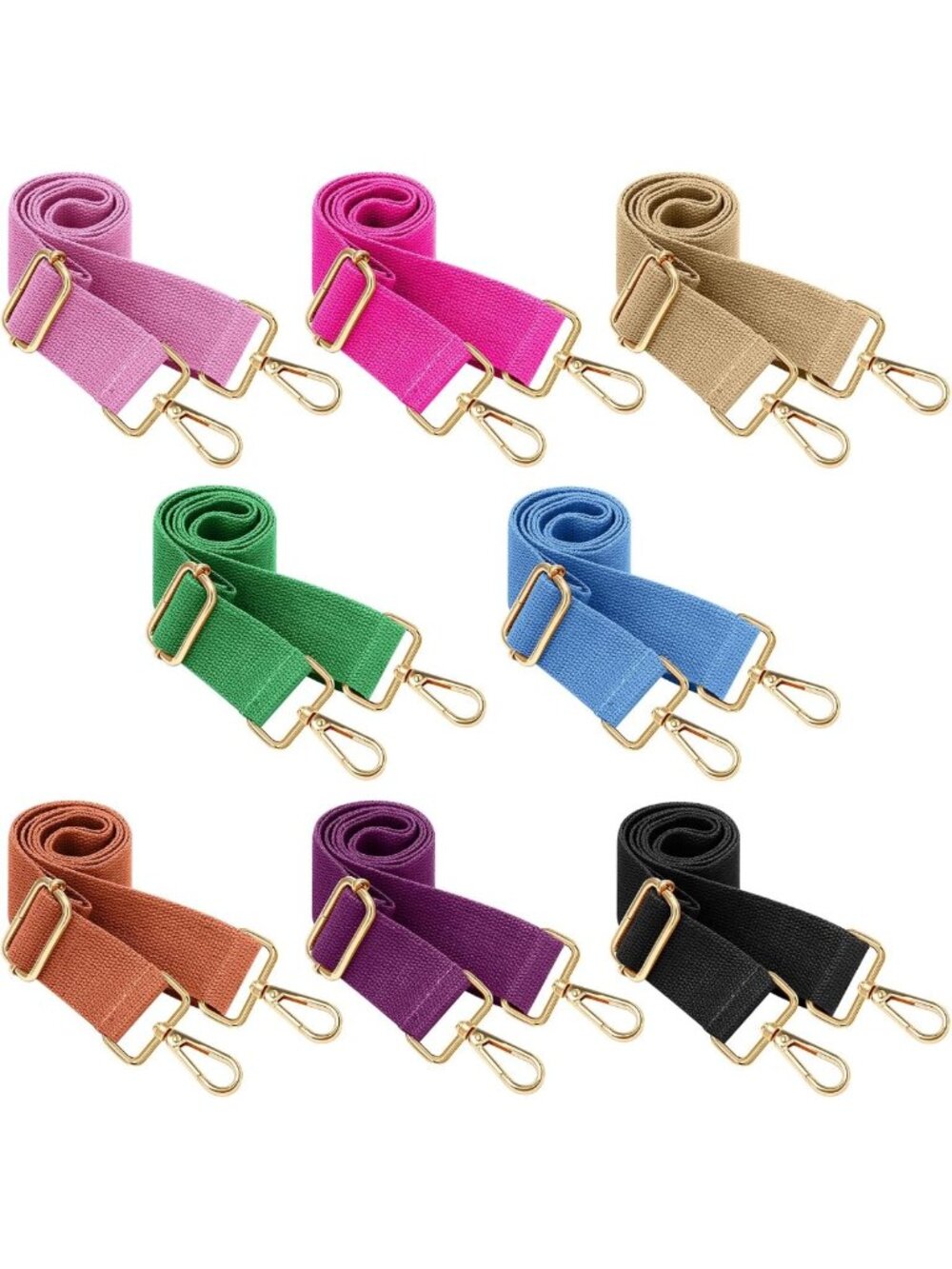 8 Pack Wide Replacement Purse Straps - Adjustable Shoulder Crossbody Straps